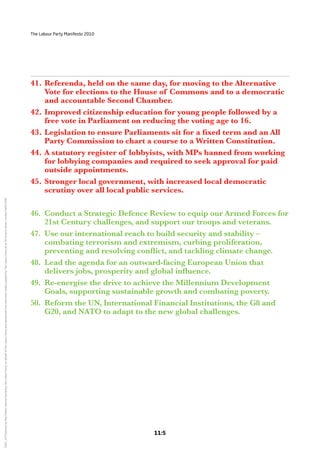 The Labour Party Manifesto 2010 | PDF
