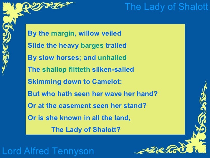Lady of shalott essay