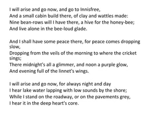 The Lake Isle Of Innisfree