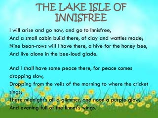 The Lake Isle Of Innisfree