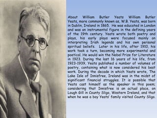 The Lake Isle Of Innisfree