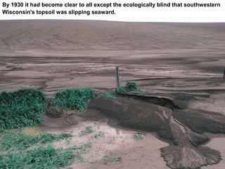 By 1930 it had become clear to all except the ecologically blind that southwestern
Wisconsin's topsoil was slipping seaward.
 