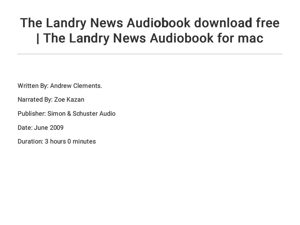 The Landry News Audiobook download free | The Landry News Audiobook for mac