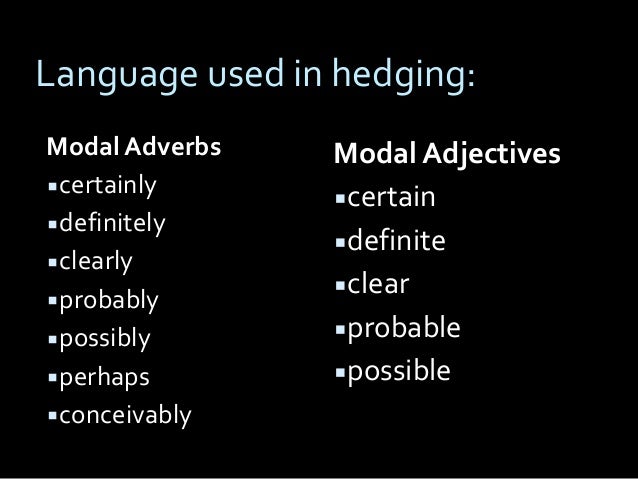 Hedging academic writing