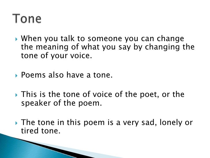 examples of tone in poetry