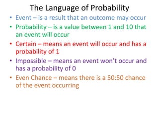 The language of probability | PPTX | Physics | Science