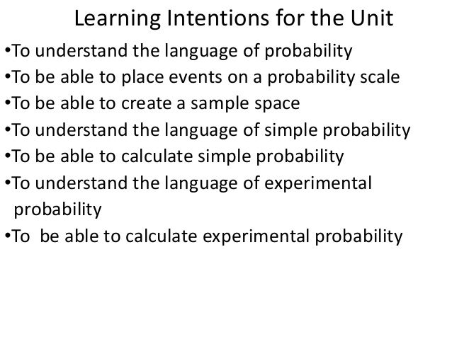 The language of probability