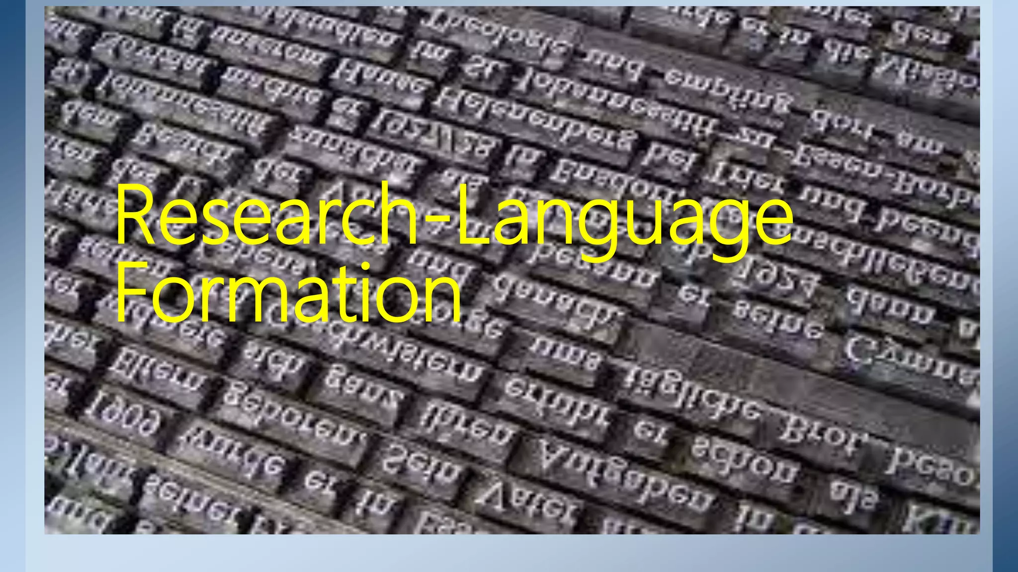 The language of research ppt