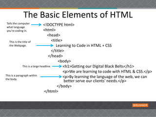 The Language of the Web - HTML and CSS | PPTX