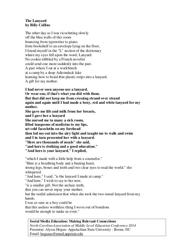 Billy Collins The Lanyard slidesharetrick