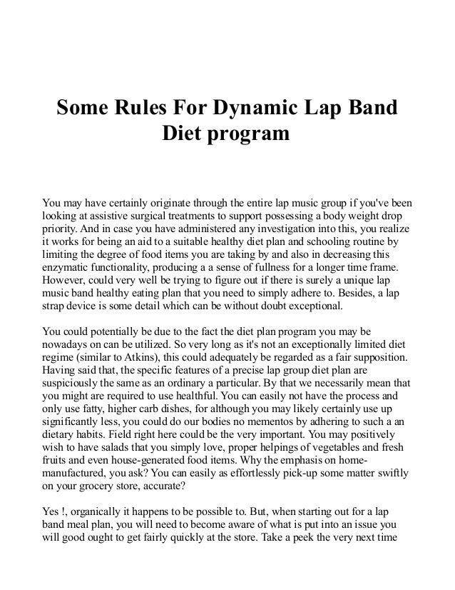 The lap band diet