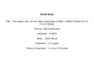 FREE_DOWNLOAD_BOOK LIBRARY The largent fairy of Avec eBay dropshipping 5000  a 10000 M Guide de A Z