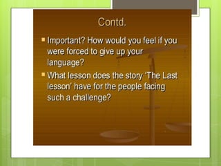The last lesson