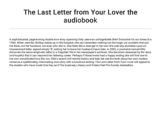 The Last Letter from Your Lover the audiobook