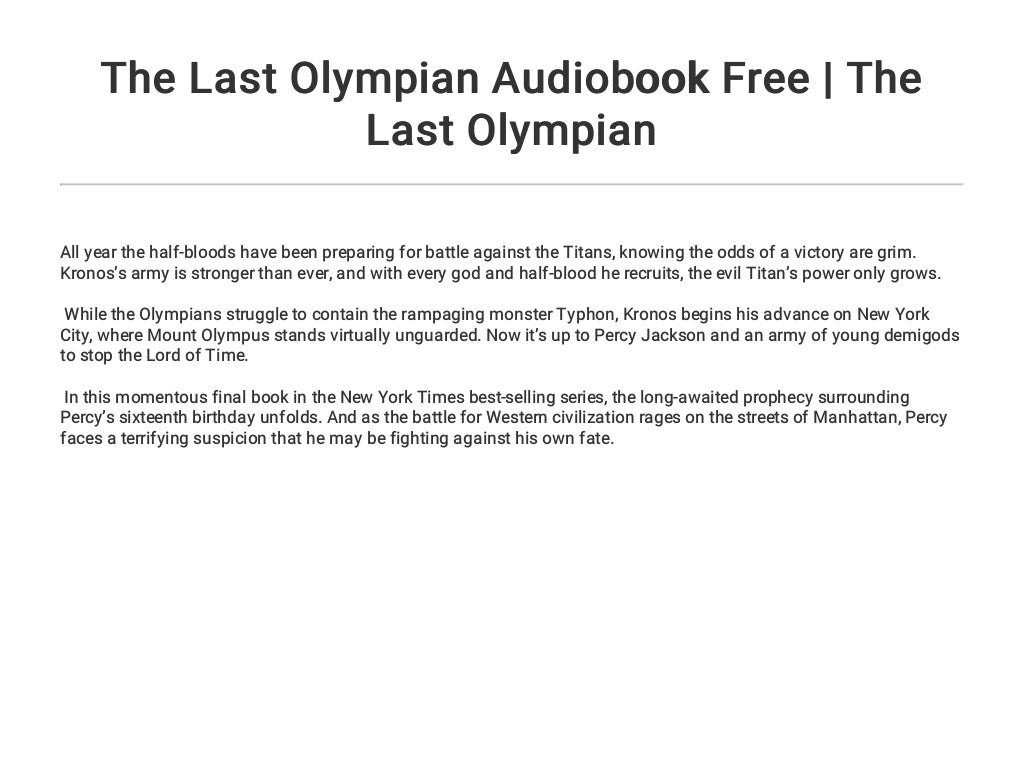 the last olympian series order the last olympian series order