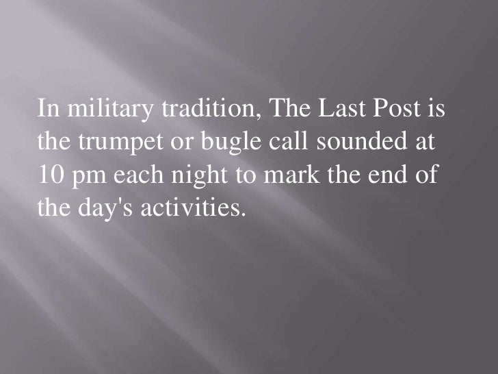 The Last post