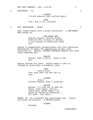 Last Itma Script The_Last_Samurai (Script) | PDF