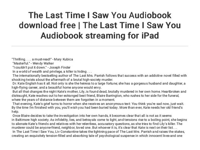 The Last Time I Saw You Audiobook download free | The Last Time I Saw ...