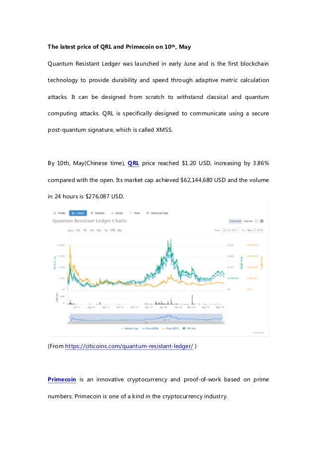 Quantum Resistant Ledger description