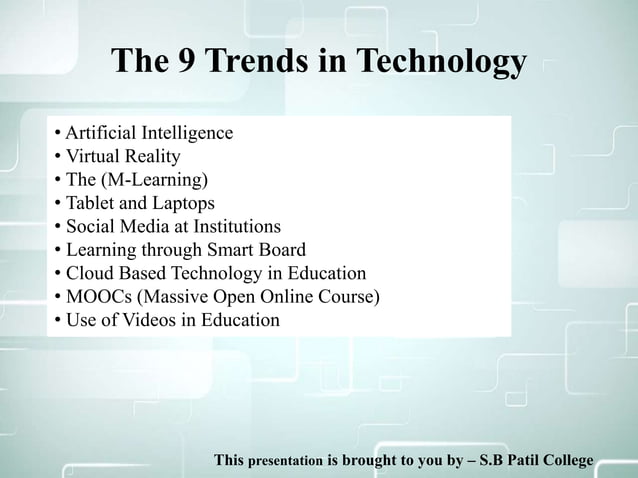 The latest trends in technology | PPTX