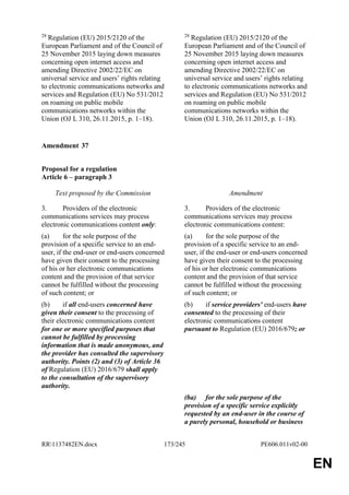 The EU ePrivacy Regulation text as it was published after the vote in the LIBE committee on October 19th, 2017 and voted i...
