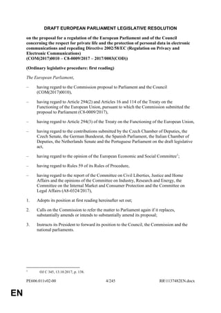PE606.011v02-00 4/245 RR1137482EN.docx
EN
DRAFT EUROPEAN PARLIAMENT LEGISLATIVE RESOLUTION
on the proposal for a regulatio...