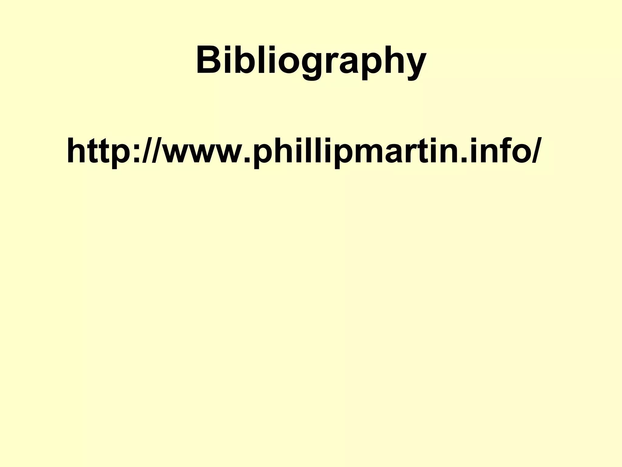 Bibliography http://www.phillipmartin.info/  