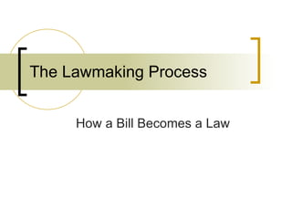 The Lawmaking Process How a Bill Becomes a Law 
