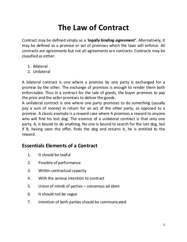 The law of Contract