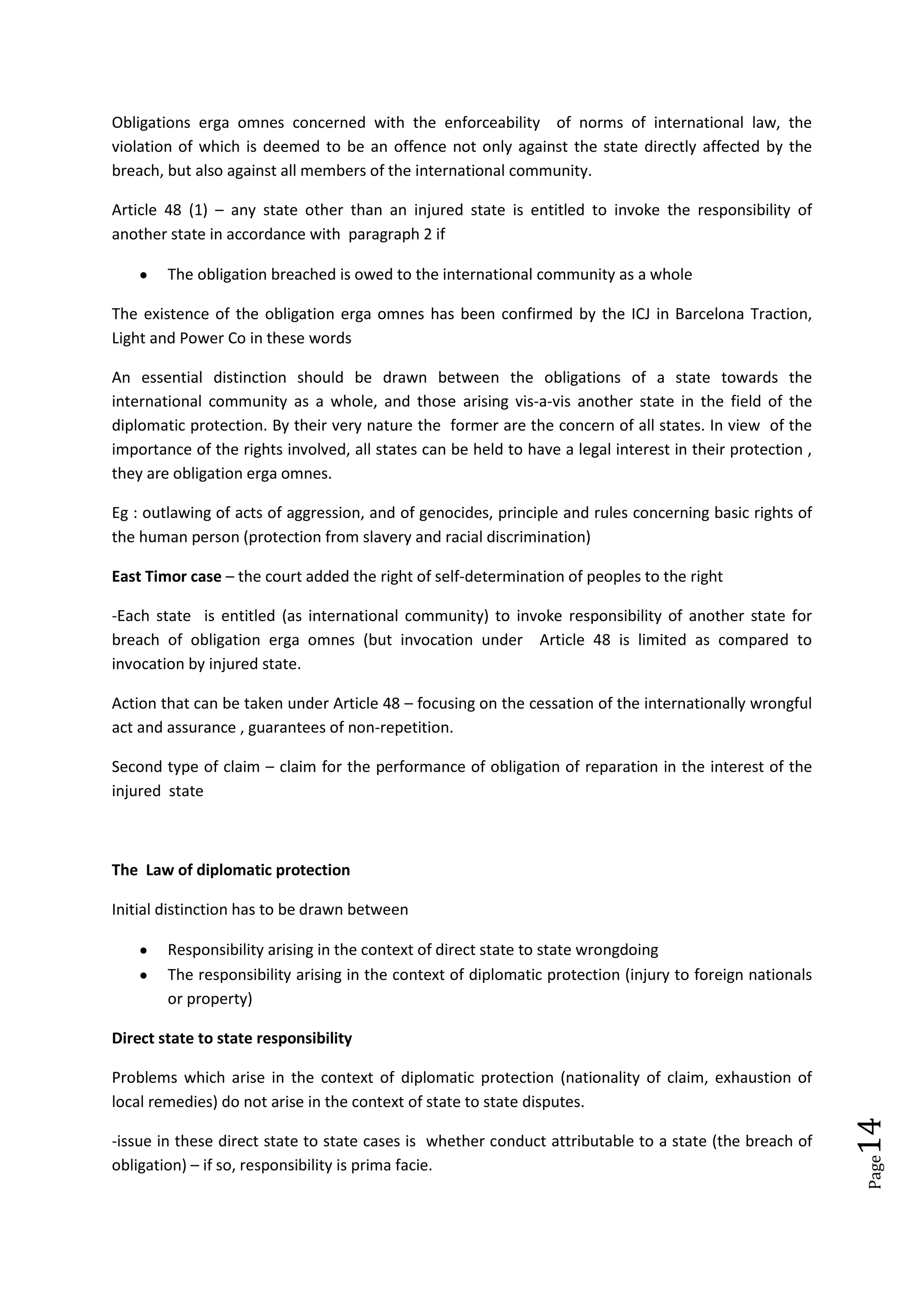The law of state responsibility - international law | DOCX