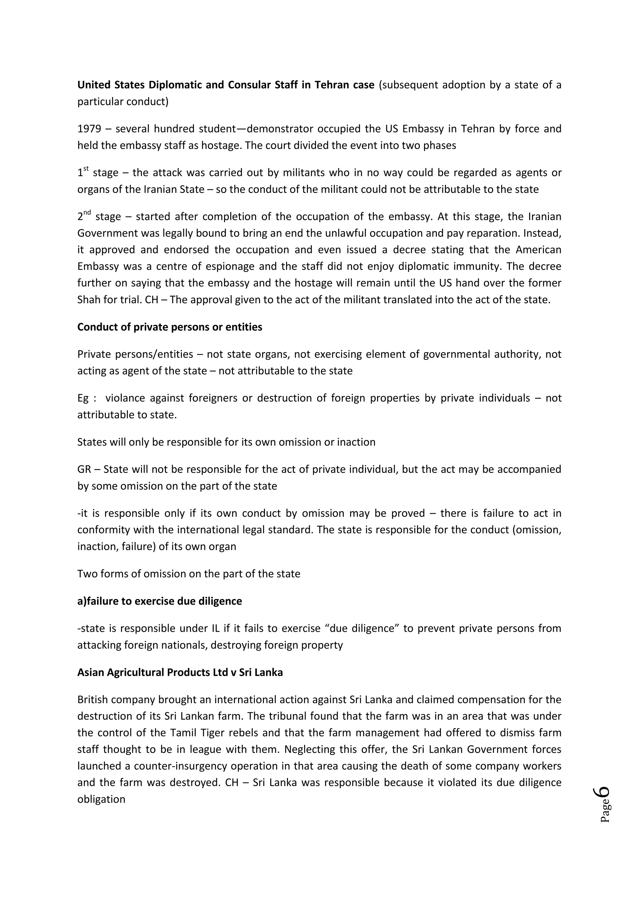 The law of state responsibility - international law | DOCX