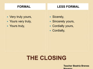 The layout of letters | PPTX