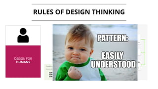 RULES OF DESIGN THINKING
DESIGN FOR
HUMANS
 