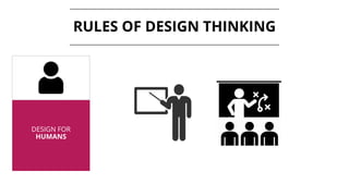 RULES OF DESIGN THINKING
DESIGN FOR
HUMANS
 