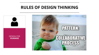 RULES OF DESIGN THINKING
DESIGN FOR
HUMANS
 