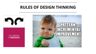 ALL DESIGN
IS REDESIGN
RULES OF DESIGN THINKING
 