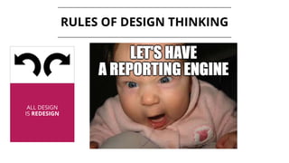 ALL DESIGN
IS REDESIGN
RULES OF DESIGN THINKING
 