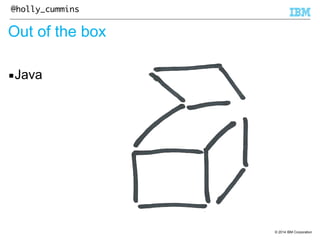 © 2014 IBM Corporation 
@holly_cummins 
Out of the box 
▪Java 
 