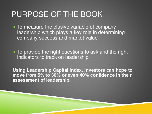 The Leadership Capital Index By Dave Ulrich
