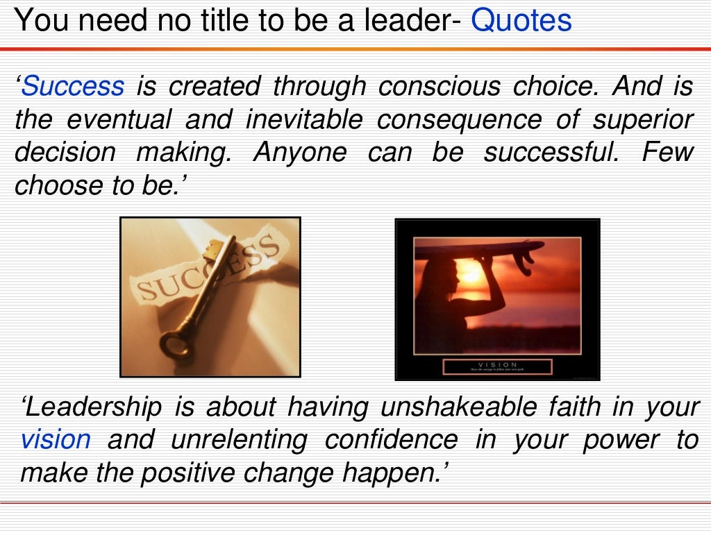 Summary The Leader Who Had No Title