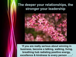Powerpoint Templates
Page 52
The deeper your relationships, the
stronger your leadership
‘If you are really serious about ...