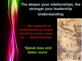 Powerpoint Templates
Page 55
The deeper your relationships, the
stronger your leadership
Understanding
‘…. Be masterful at...