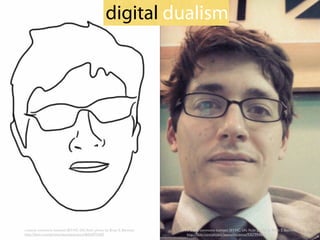 creative commons licensed (BY-NC-SA) ﬂickr photo by Brian E. Bennett:
http://ﬂickr.com/photos/bennettscience/9357994693
creative commons licensed (BY-NC-SA) ﬂickr photo by Brian E. Bennett:
http://ﬂickr.com/photos/bennettscience/8424972450
digital dualism
 