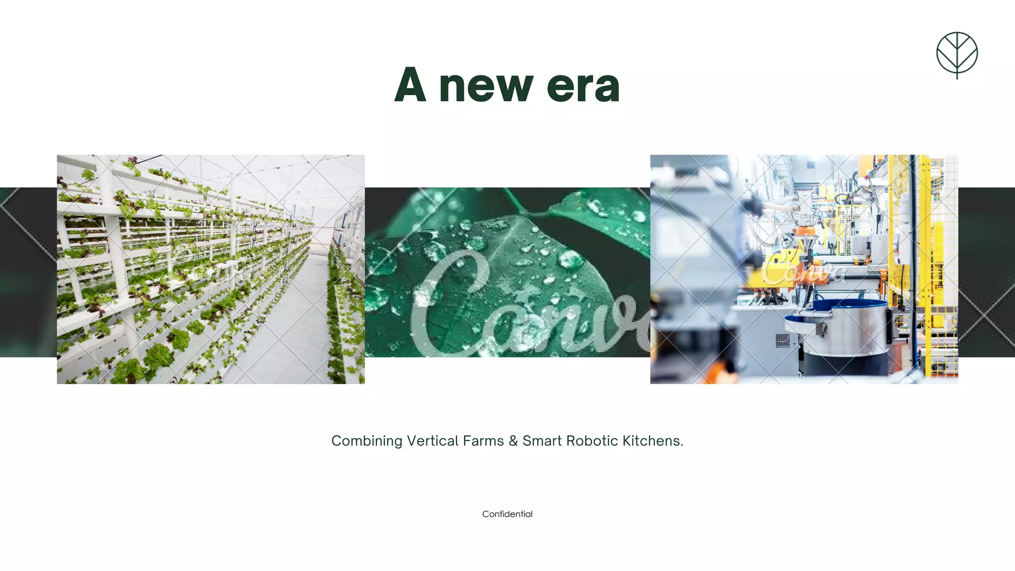 A new era
Combining Vertical Farms & Smart Robotic Kitchens.
Confidential
 