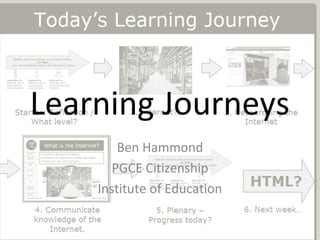 Learning Journeys
        Ben Hammond
       PGCE Citizenship
    Institute of Education
 
