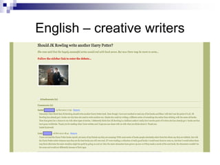 English – creative writers
 