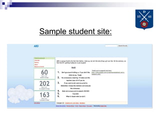 Sample student site:
 