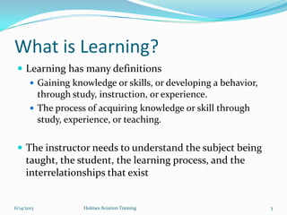 The learning process- Fundamentals of Instruction | PPTX