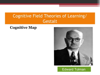 Cognitive Field Theories of Learning/
Gestalt
•
Cognitive Map
Edward Tolman
 