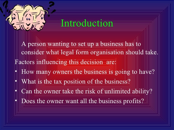 The Legal Forms Of Business